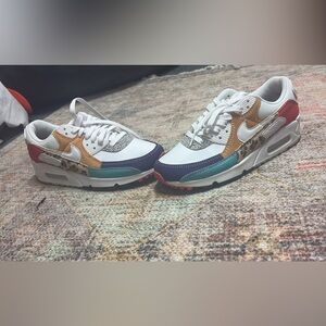 Nike Women's White, Tan, and Red Sneakers